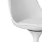 Fabulaxe Swivel Tulip Side Chair w/Cushioned Seat, White Polypropylene Accent Side Chair QI004628.WT - alternate 4